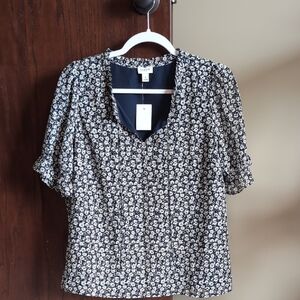 J. Crew Factory Floral Blouse